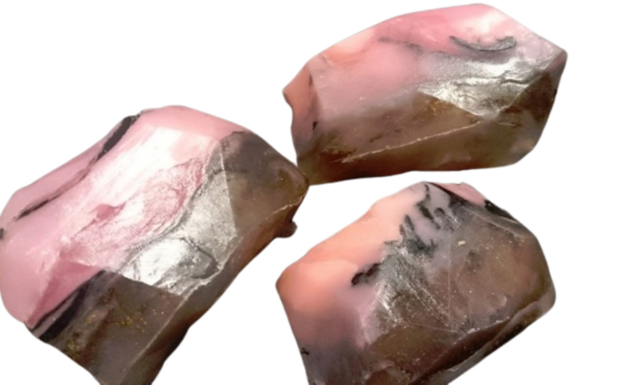 Rhodonite Specimen Soap Bar Large Size bar (WS available) Gift Boxed + Stand