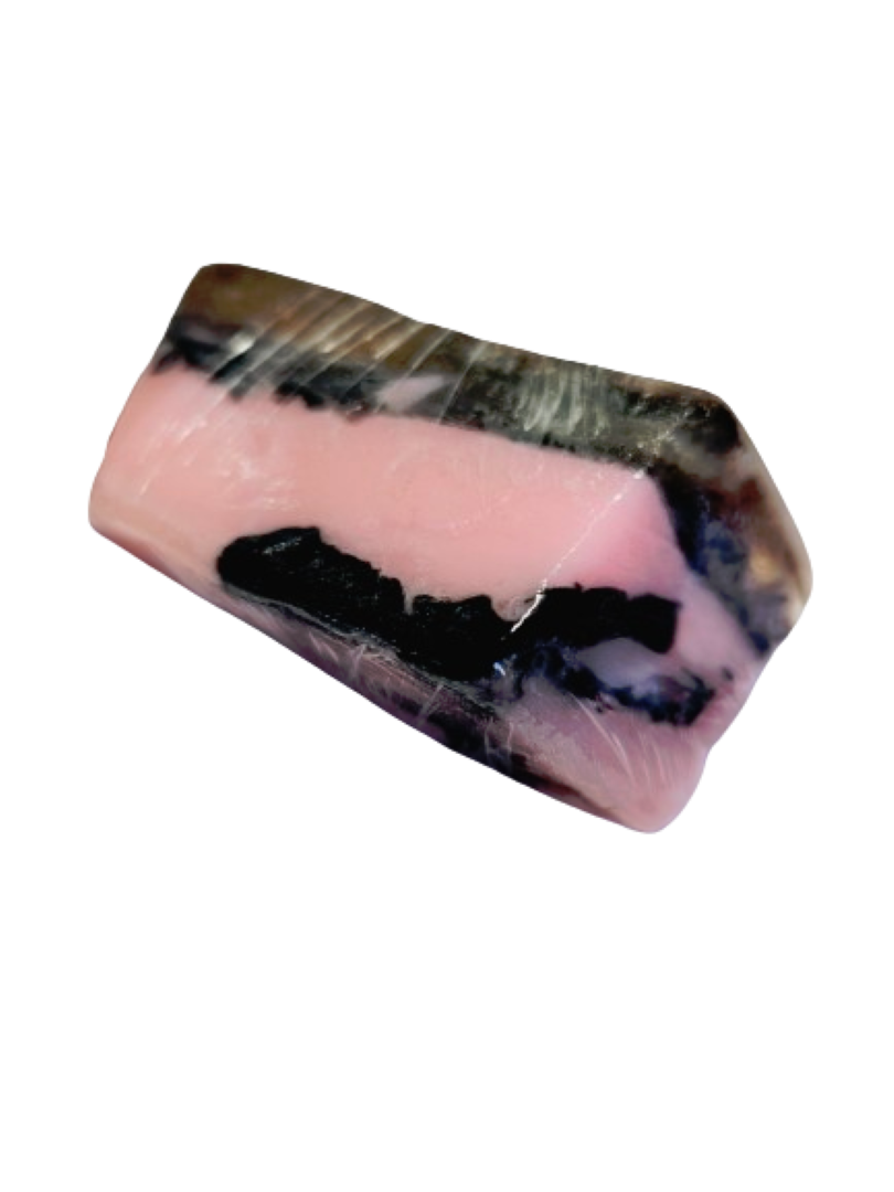 Rhodonite Specimen Soap Bar Large Size bar (WS available) Gift Boxed + Stand