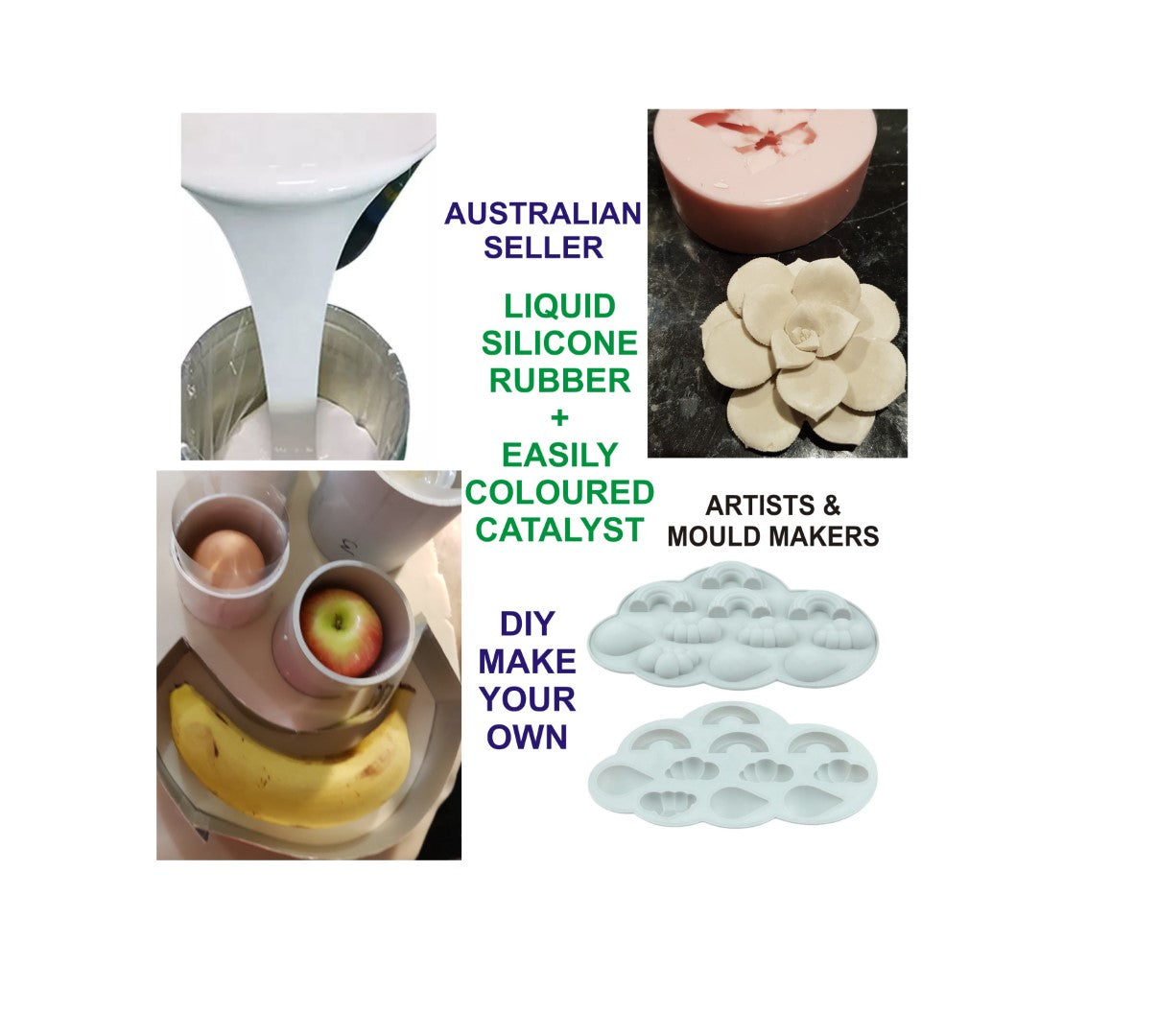 Silicone rubber liquid for mould making Tin Cure SHORE 10 REDUCED Short Date Catalyst RRP $32