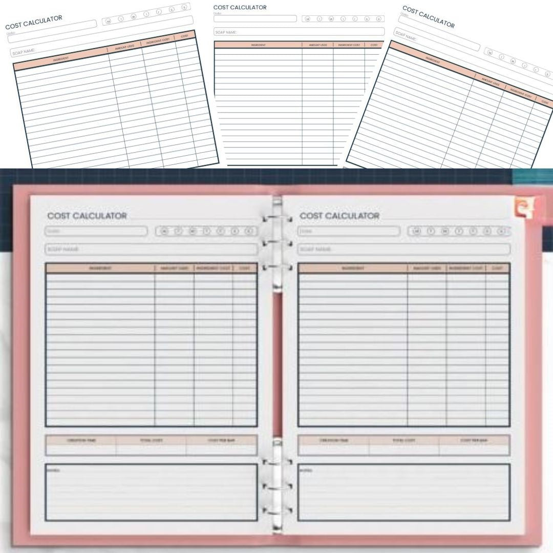 Soap Maker Costs Calculation Book
