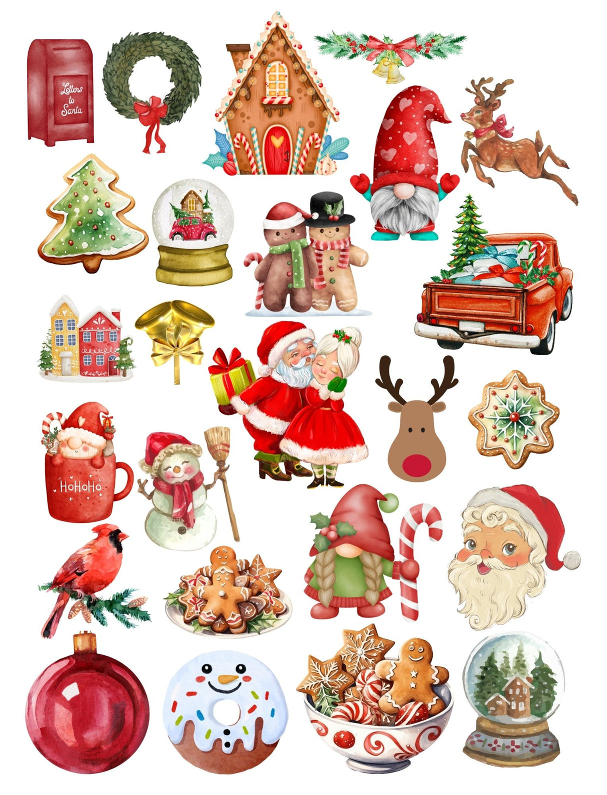 Pre Printed Water Slide Decal/ Dissolving/Tattoo Paper Vintage Christmas