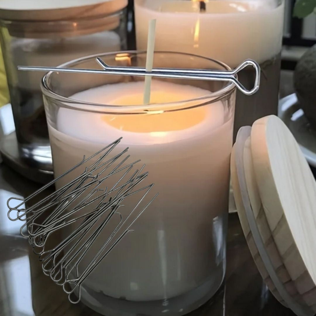 10Pcs 11cm Metal Candle Wick Holders Clip Stainless Steel for Candle Making Centering Device Tools