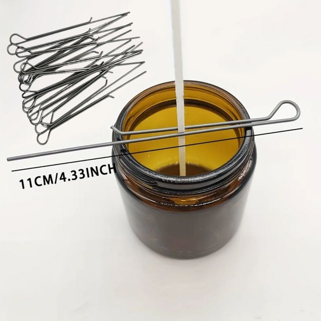 10Pcs 11cm Metal Candle Wick Holders Clip Stainless Steel for Candle Making Centering Device Tools