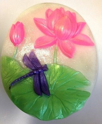 Dragonfly on Lotus Oval Silicone Mould LAST ONE SPECIAL