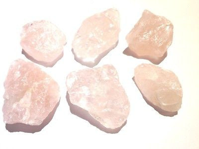 Rose Quartz Gemstones 6 x Rough Pieces