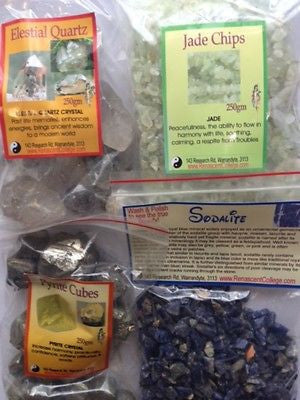 Esoteric Gemmology Bulk Pack specimens: Gems, Crystals Pendulum, Charts Healing