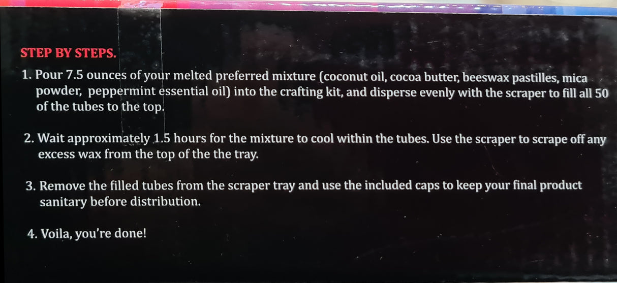 Lip Balm / Gloss Making Bulk Kit + FILLING TRAY SET with Balm