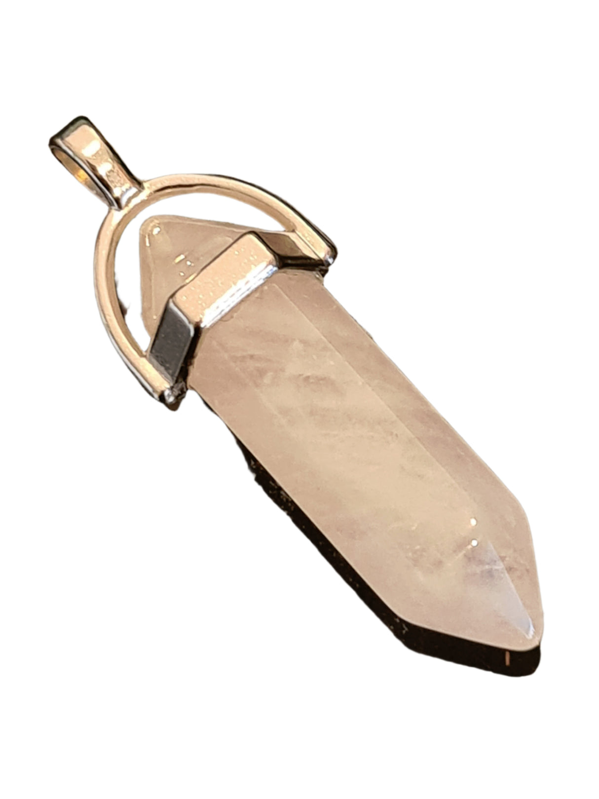 Gemstone Polished Genuine Pendant Crystal Point Silver