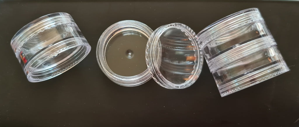 5ml Round Clear Pots + Lids Stackable