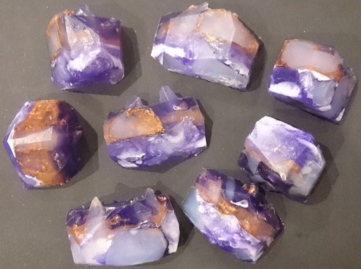 Amethyst Specimen Soap Bar Large Size (WS available) Gift Boxed + Stand