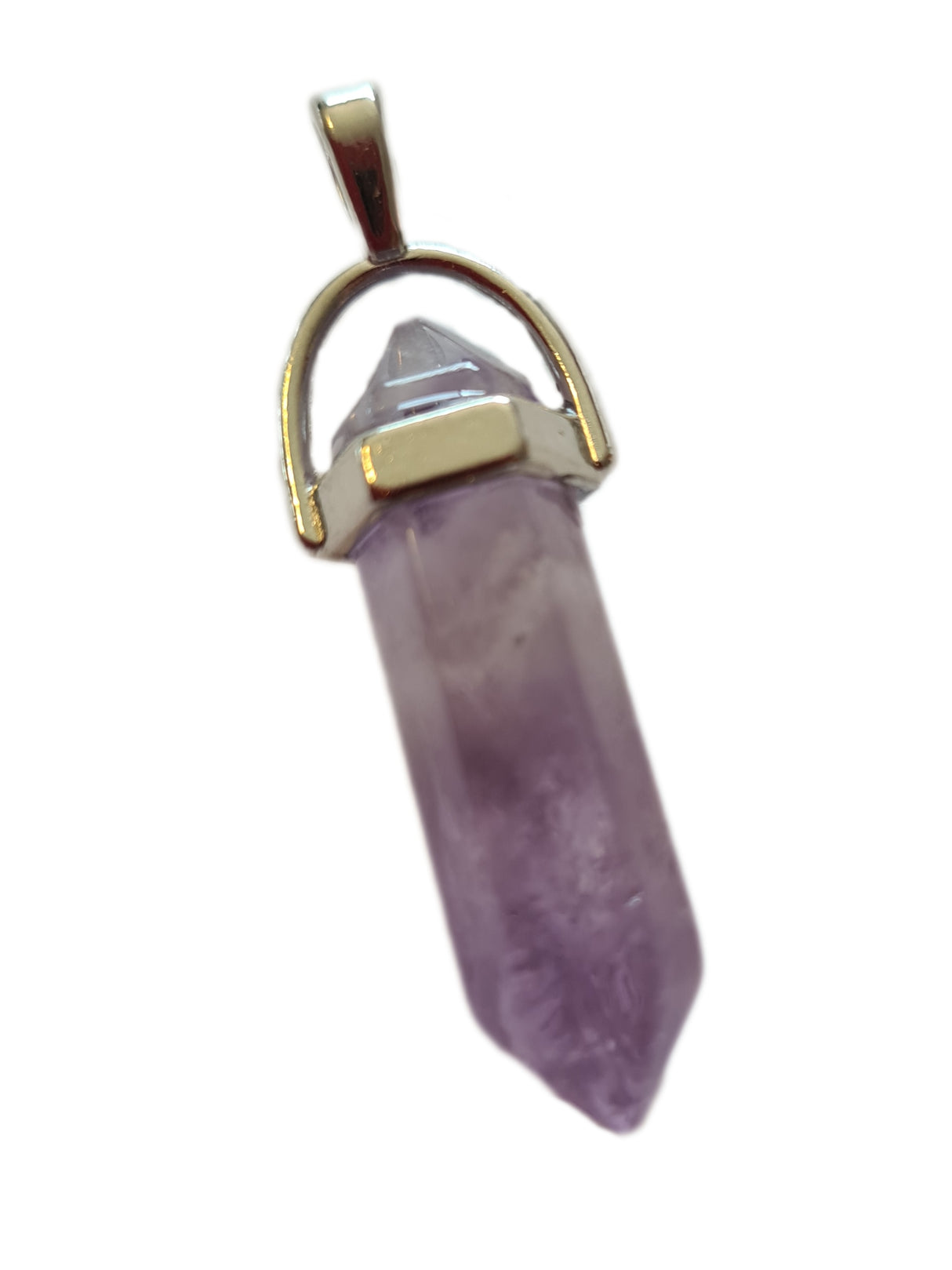 Gemstone Polished Genuine Pendant Crystal Point Silver
