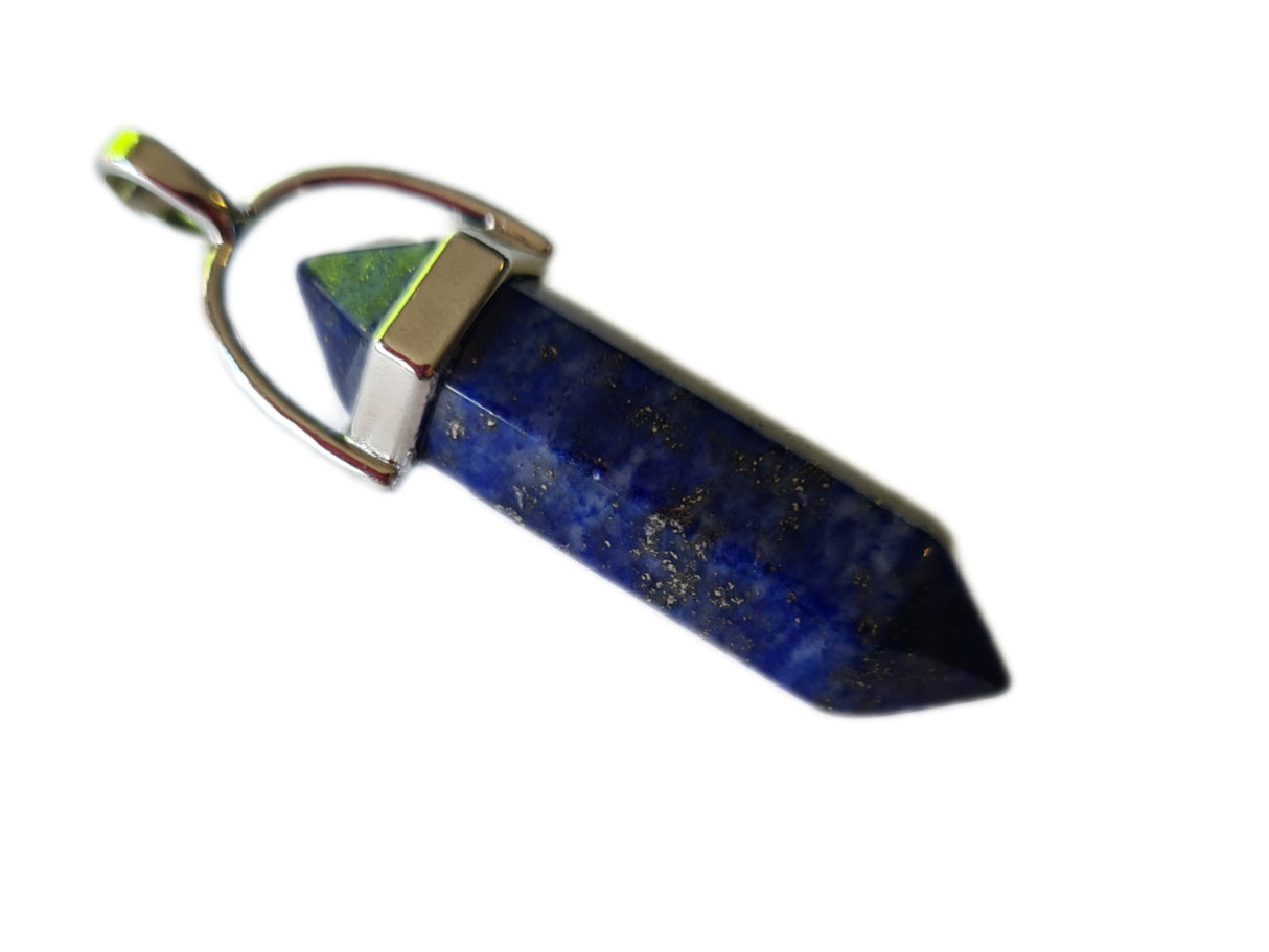 Gemstone Polished Genuine Pendant Crystal Point Silver