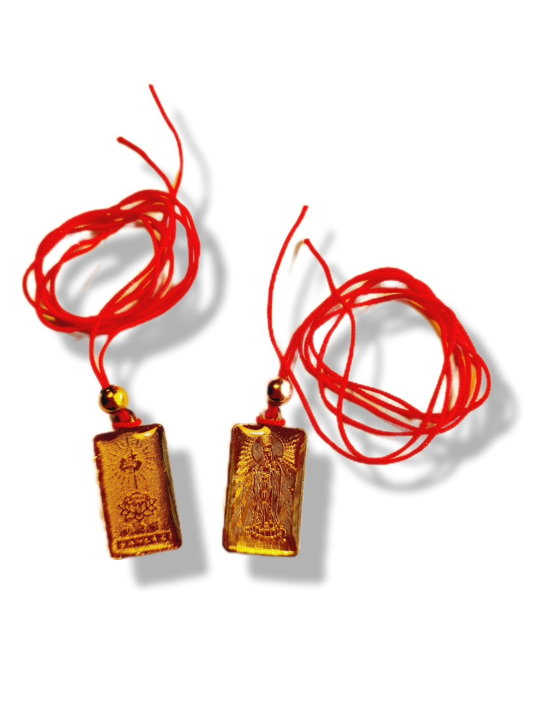 Quan Yin Sutra Rectangle Gold Pendant