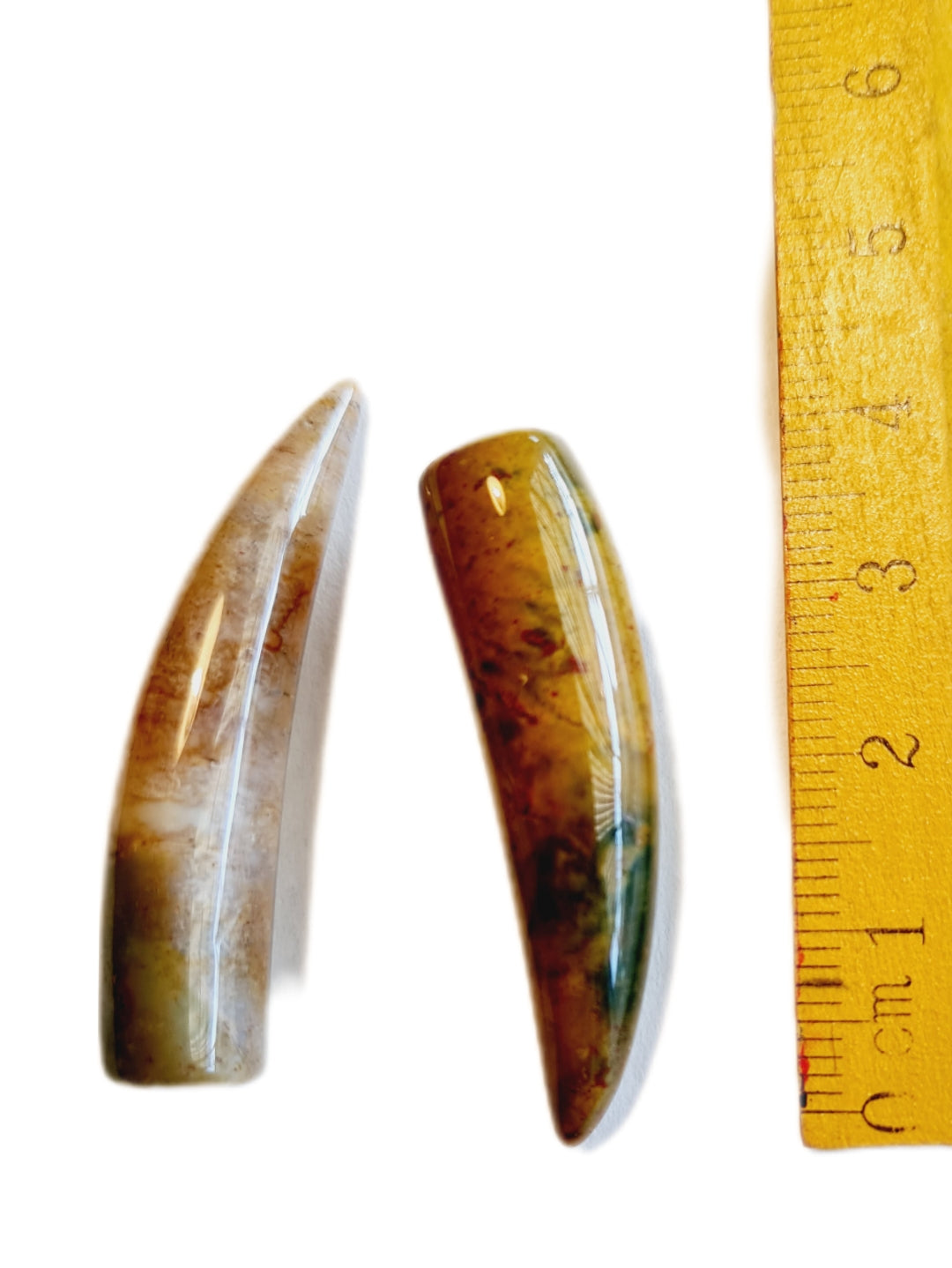 Gemstone Horns Tumbled Polished Gemstone Pendant x 2