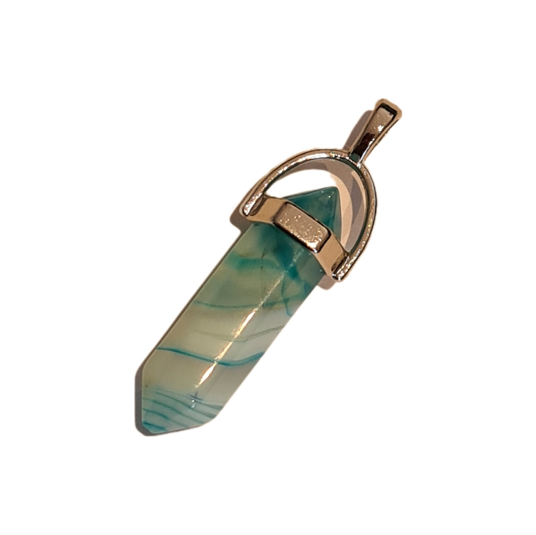 Gemstone Polished Genuine Pendant Crystal Point Silver