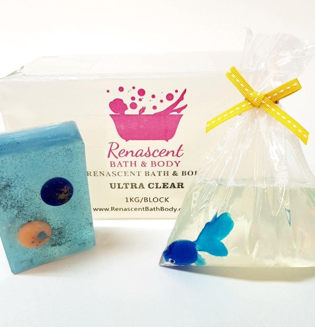 SOAP MAKING KIT: 3kg Clear White Goats Milk Base Leaf +2 Silicone mould 2 Colors