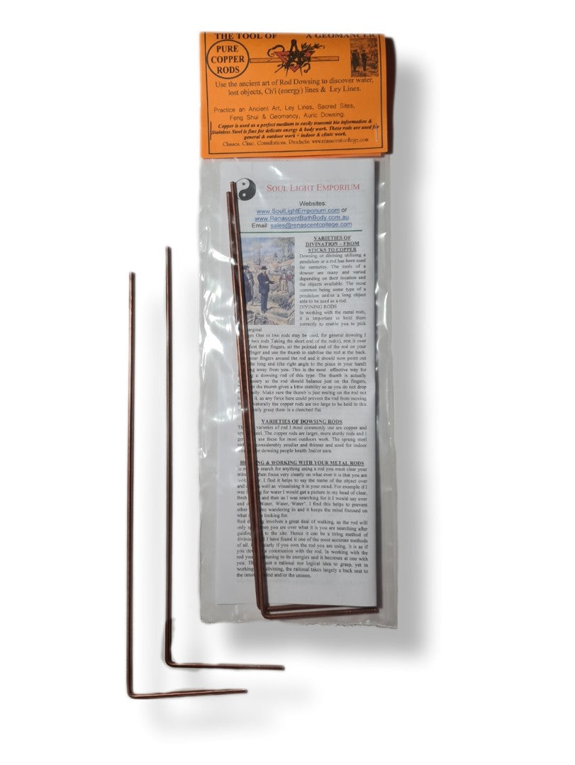 Copper / Steel Dowsing and Divining Rods, For Feng Shui Divination