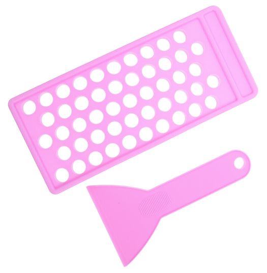 Lip Balm Filling Tray & Scraper 15mm holes