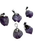 Amethyst Cluster Electroformed Gemstone Pendant Genuine