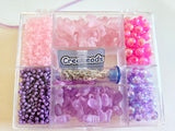 Pretty in Pink Bead set with Heart Key ring - Gems Crystals