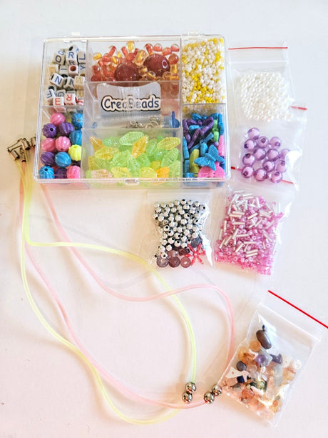 Friendship & Butterflies Bead set with Jelly Cords - Gems Crystals