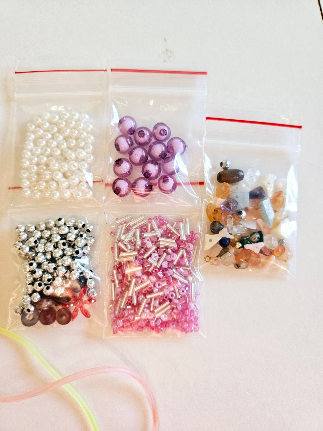 Friendship & Butterflies Bead set with Jelly Cords - Gems Crystals
