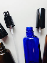 100ml + 50ml +30ml Amber/Blue Glass Bottle with Spray Mister/ Black Cap