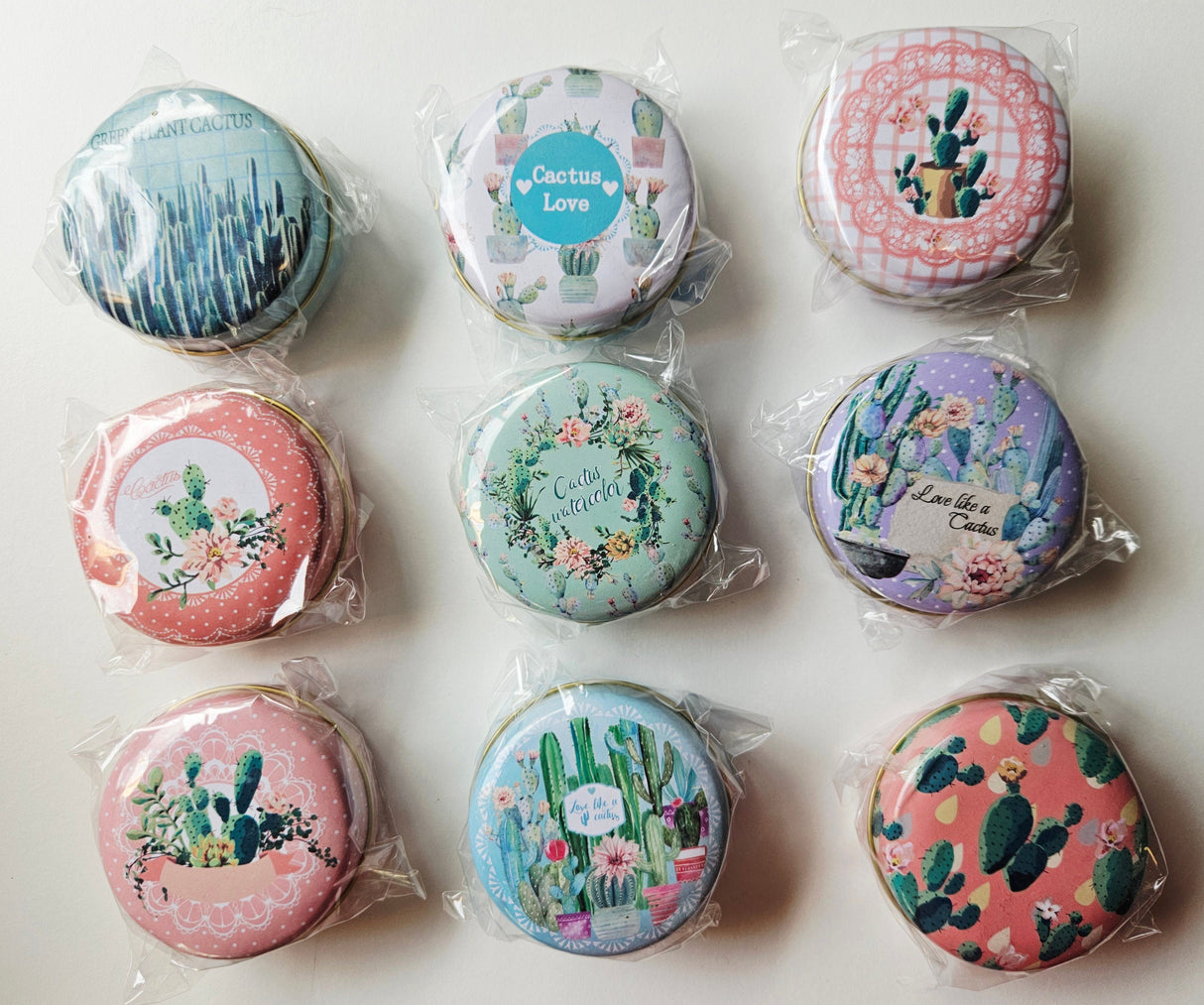 Beautiful Round tins for Soaps, Gems, Ornaments, Minerals, Gemstones