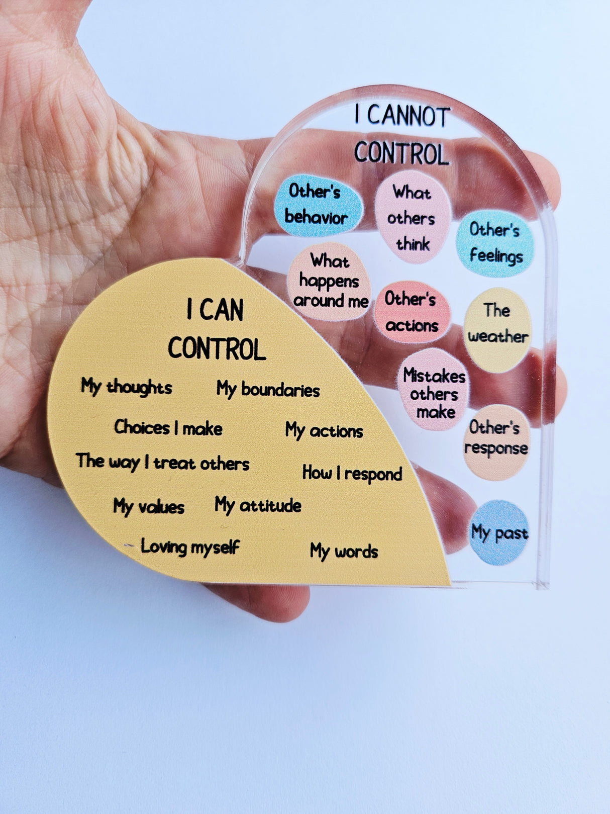 I can control Acryllic Heart Plaque Positive Mental Health Wellbeing