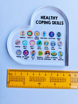 Healthy Coping Skills Acryllic Heart Plaque Positive Mental Health Wellbeing