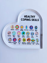 Healthy Coping Skills Acryllic Heart Plaque Positive Mental Health Wellbeing