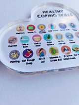 Healthy Coping Skills Acryllic Heart Plaque Positive Mental Health Wellbeing