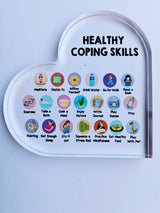 Healthy Coping Skills Acryllic Heart Plaque Positive Mental Health Wellbeing