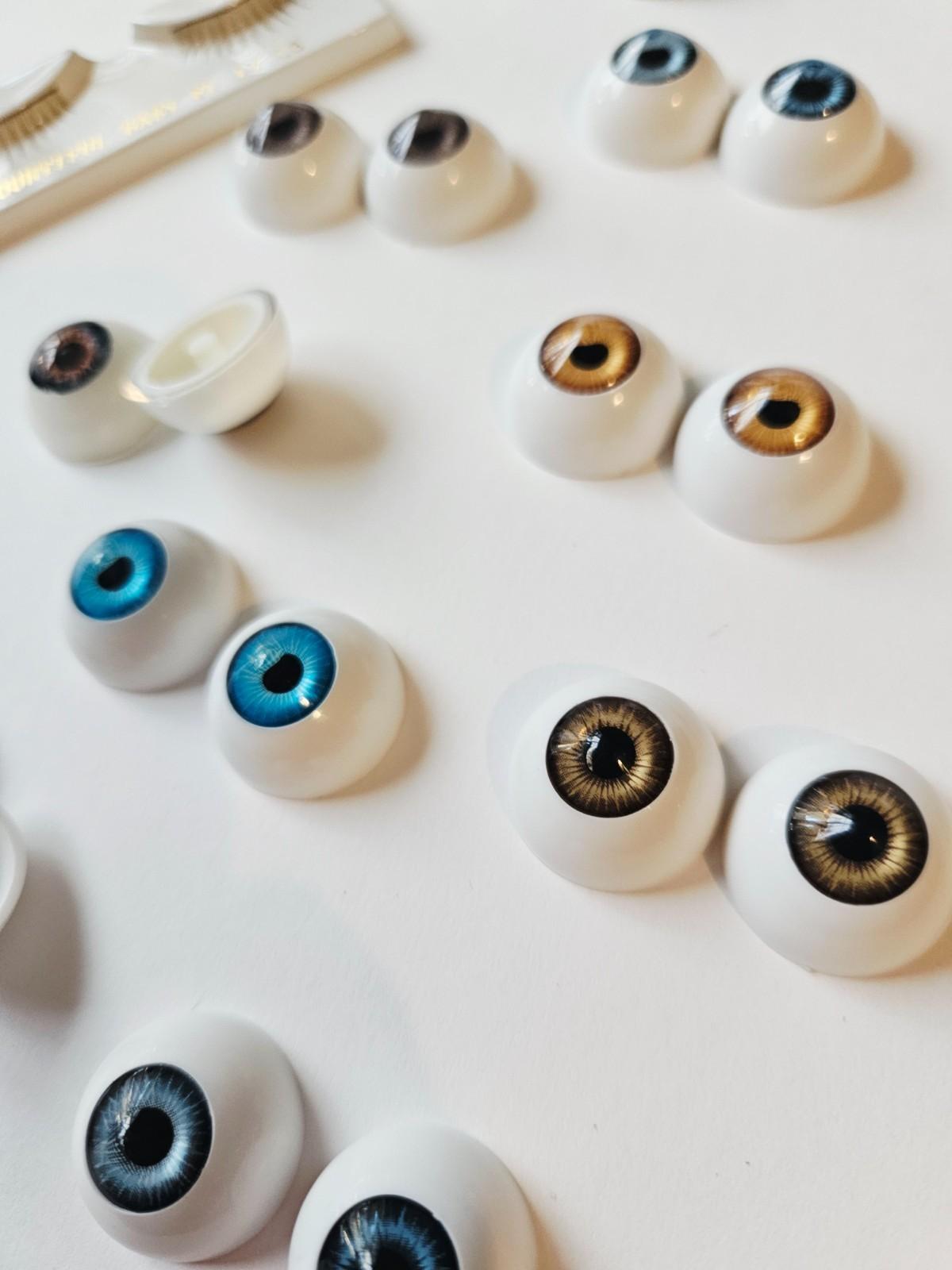 Reborn Doll Glass/Acrylic Eye Lot Multiple Colours + Bountiful Baby Lashes 10 Pr