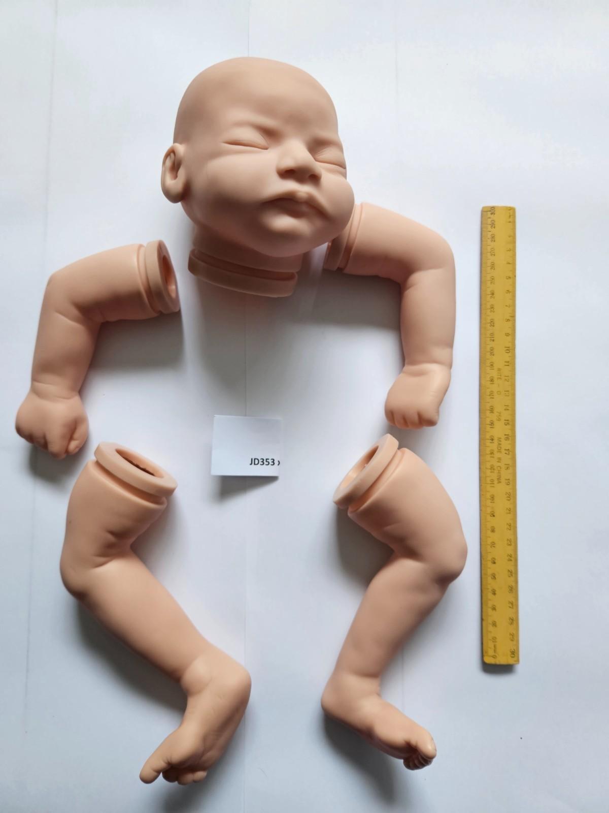 JD353 Sleeping Baby Reborn Doll Kit Unpainted Vinyl Full Arms Legs
