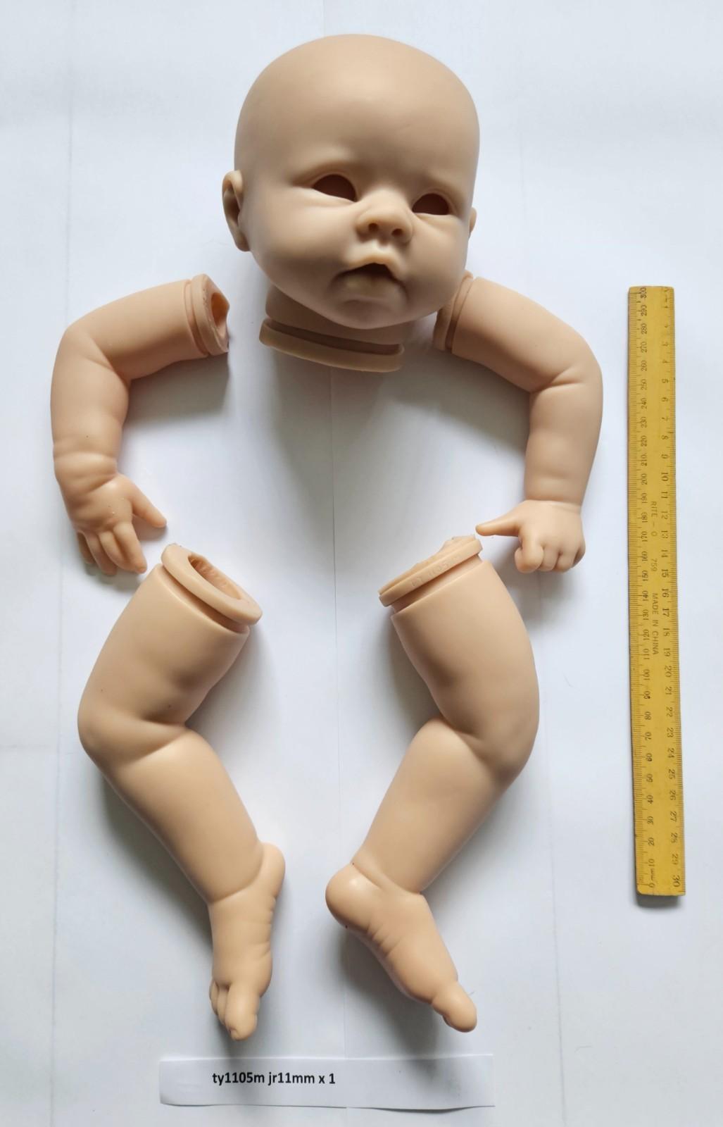 TY1105M Reborn Doll Kit Open Eye Vinyl Full Arms Legs Open Eyes