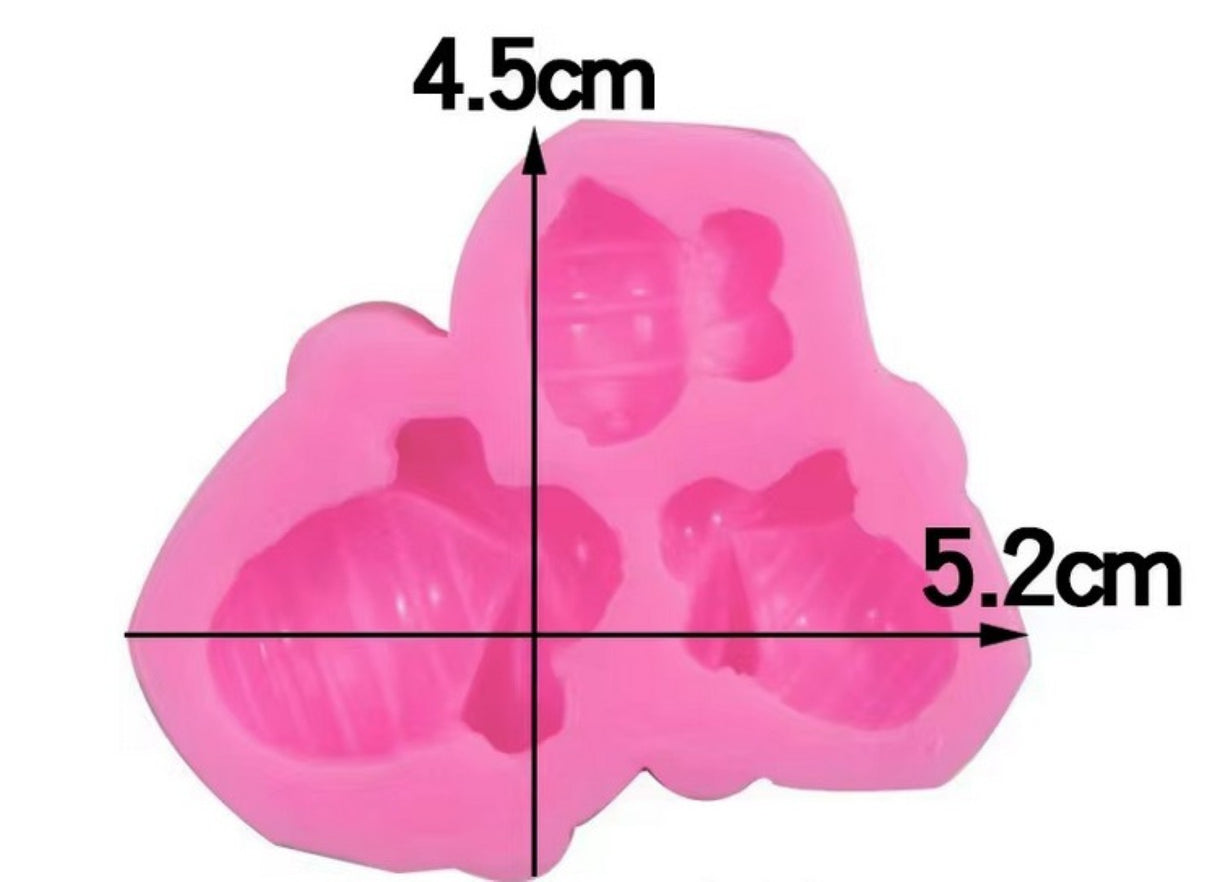 HoneyBee Mini (3 Bees) Embed Silicone Mould