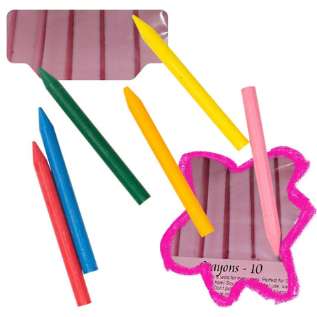 Crayons Silicone Mould Realistic Size - add paper label