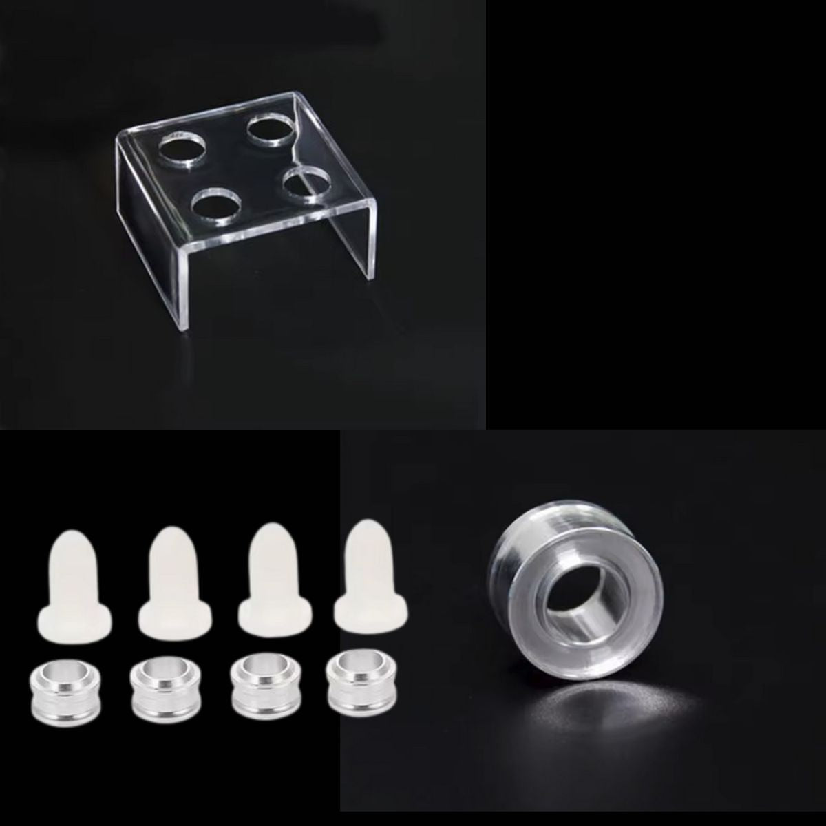 DIY Lipstick Making Mould Set 4 Hole Acrylic Holder 12.1mm Silicone Moulds