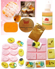 HoneyBee Melt & Pour Soap Kit - MP Soap Base, Mould, Fragrance, Mica