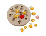 HoneyBee Flowers (11 - 6 Bees, 5 Flowers) Embed Silicone Mould