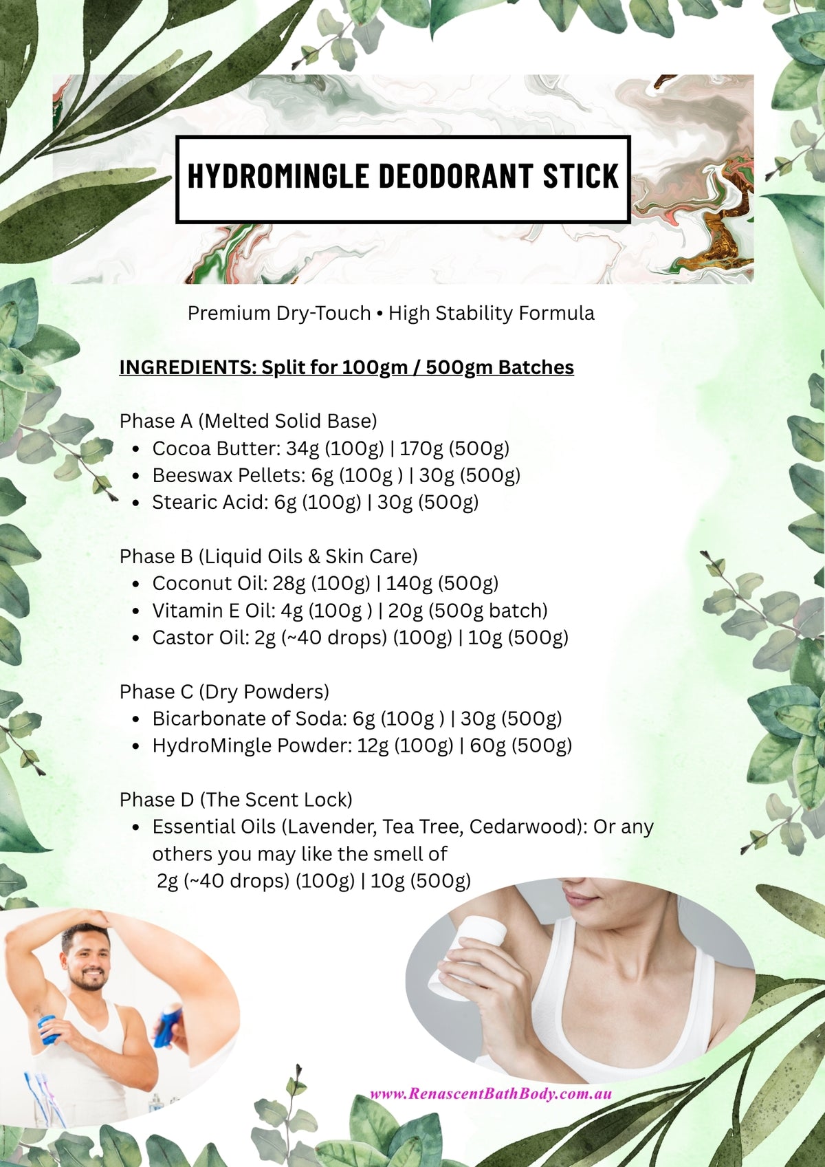 Hydromingle Deodorant Recipe