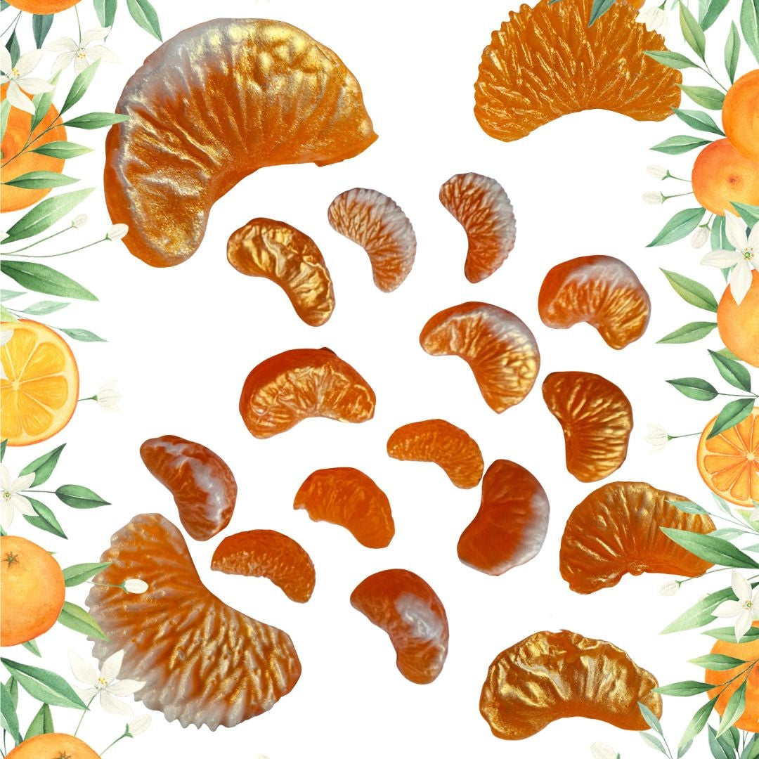 Mandarin Segments Pieces x8 Silicone Mould Realistic Real Size