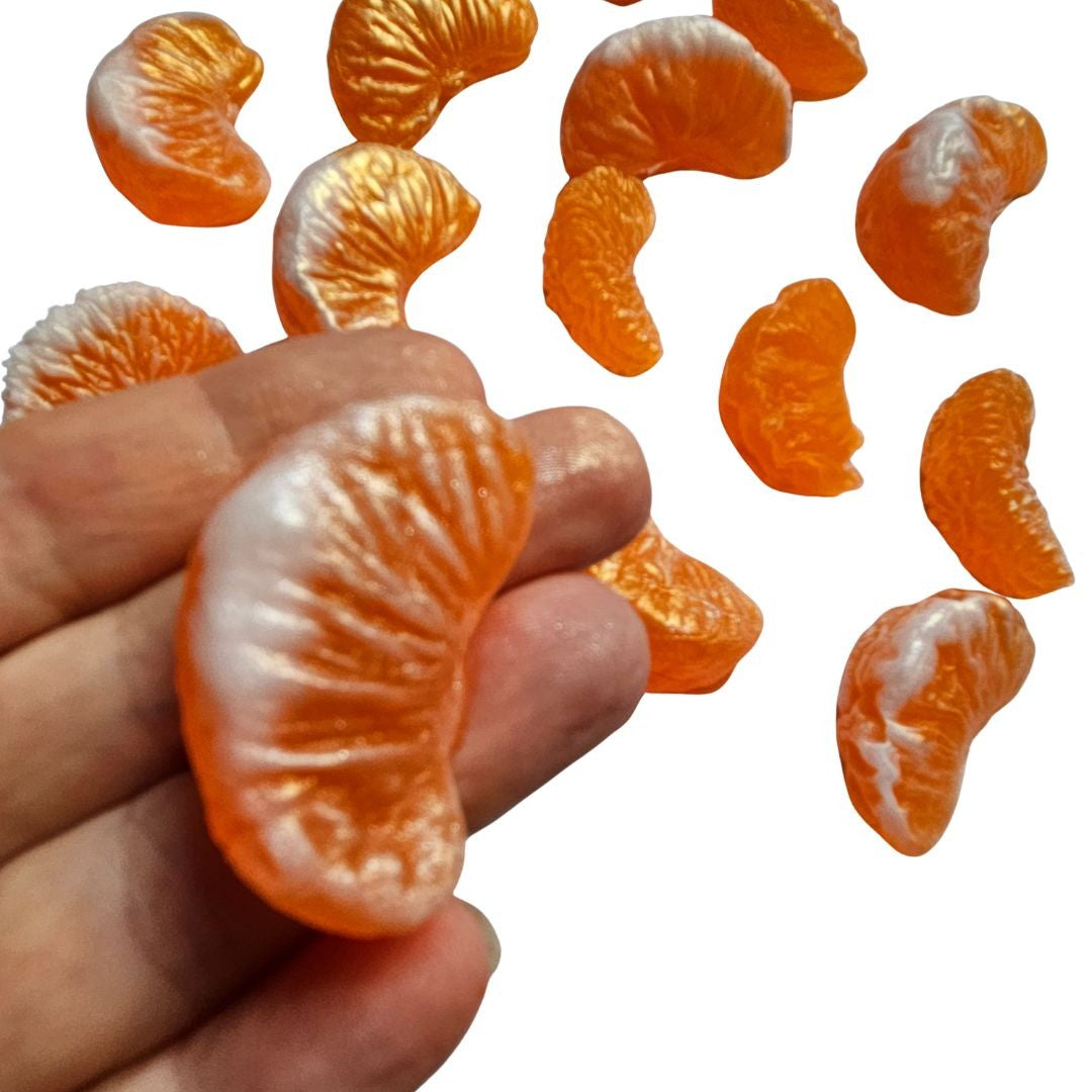 Mandarin Segments Pieces x8 Silicone Mould Realistic Real Size