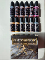 Metallic Alcohol Ink Pigments10ml x 12 Colours Set