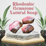 Rhodonite Specimen Soap Bar  Large Size bar (WS available) Gift Boxed + Stand