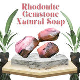 Rhodonite Specimen Soap Bar  Large Size bar (WS available) Gift Boxed + Stand