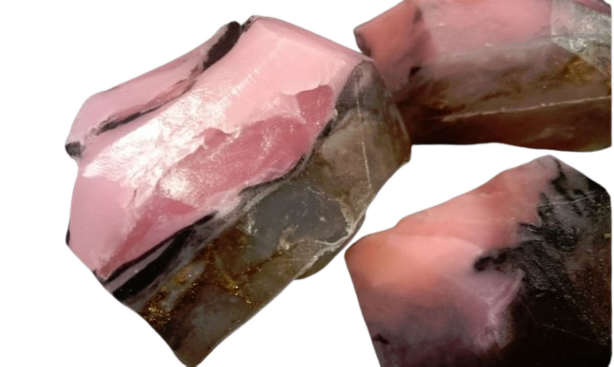 Rhodonite Specimen Soap Bar  Large Size bar (WS available) Gift Boxed + Stand