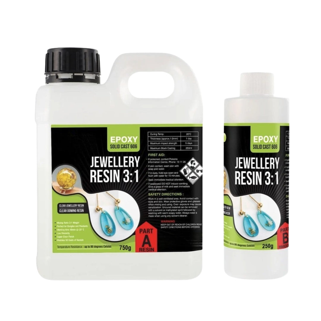 Clear Resin for Jewellery Making 3:1 Epoxy Kit Super Ultra Clear Doming and Casting 1kg