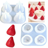 Strawberry / Strawberries (4 cavity 3cm) Silicone Mould Same Shape